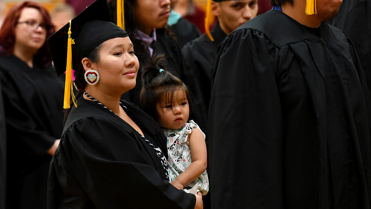 Mother and baby daughter at Graduation