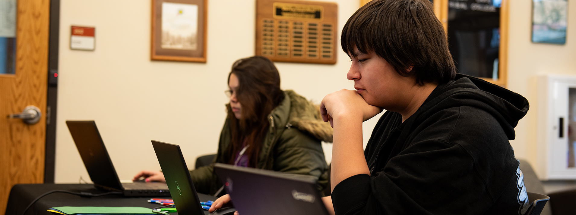 Students using LLTC laptops